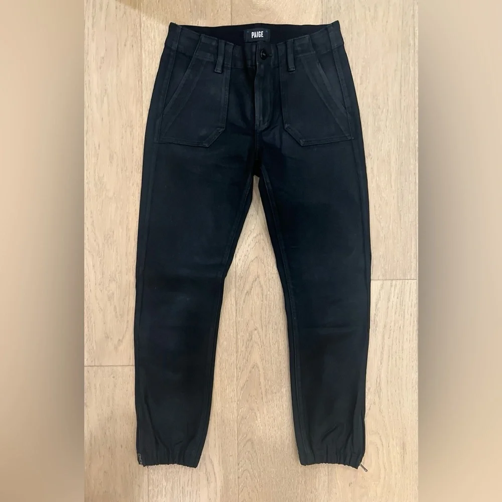 NWOT PAIGE Mayslie Jogger in Black Fog Luxe Coating - Picture 5 of 6